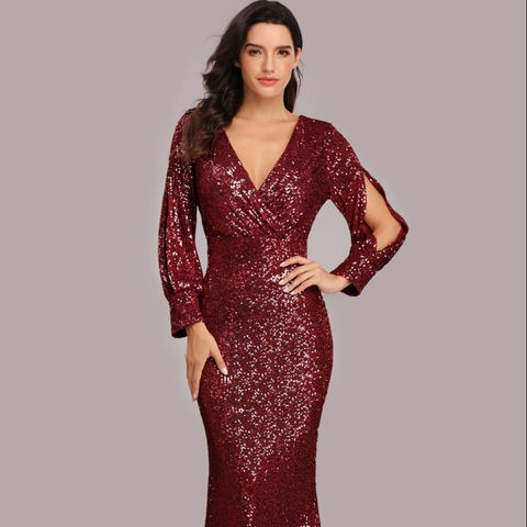 Wholesale Evening Dresses for Women Plus Size Lace Sleeve