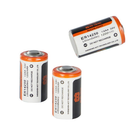Buy Wholesale China Richlight Er14250 3.6v 1200mah 1/2aa Battery Lithium  Battery & 1200mah Lithium Battery at USD 1.08
