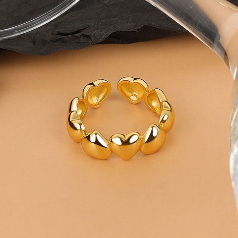 Gold Heart Ring Adjustable Ring