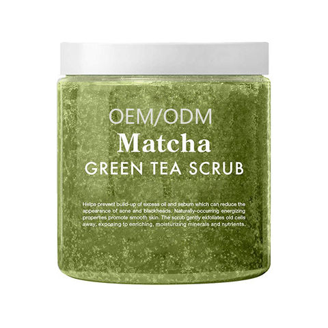 Exfoliador de limpieza profunda 100% natural, desintoxicación Matcha, té verde, exfoliante corporal, personalizado, OEM
