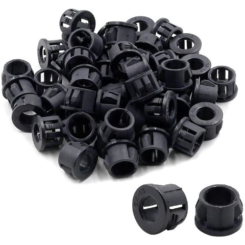 black plastic 1000 units Snap Bushings 8mm mounting hole diameter 