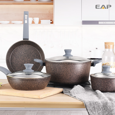 Eco-friendly Hot Wholesale Forged Aluminum Cookware Set Granite