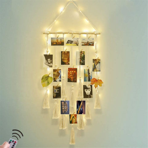 China Wall Decor Hanging Remote Fairy Light Boho Home With 30 Wood Clips For Photo Collage Frame On Global Sources Decoration Other Accessories - Manufacturers Of Home Decor Accessories