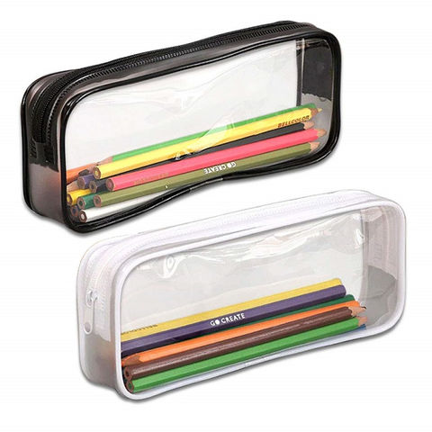 1 Pièce Grand Étui À Crayons Transparent Avec Porte-stylos Pour