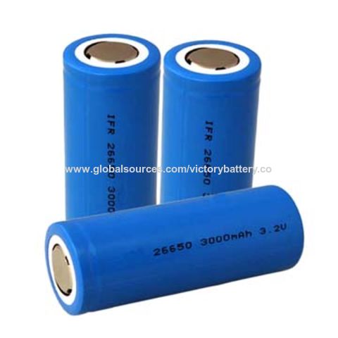 China LiFePO4 26650 Rechargeable Cell Batteries with 3.2V, 3000mAh ...