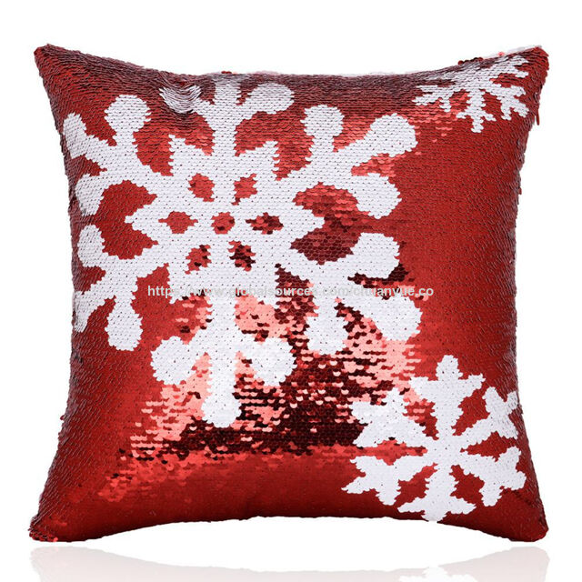 sequin christmas pillow