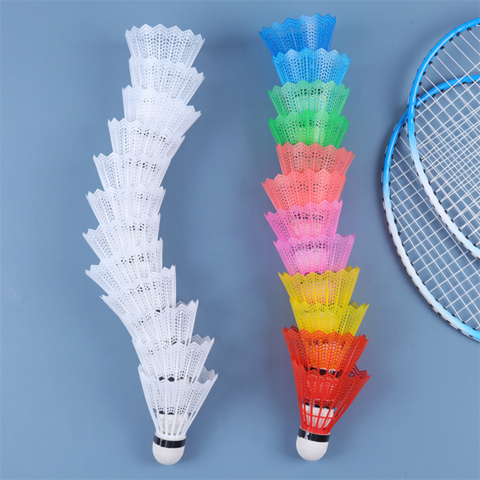 12Pcs Plastic Shuttlecocks Birdies Badminton Ball Outdoor Training Sports Tools 