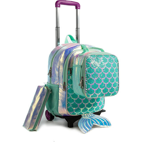 teal rolling backpack