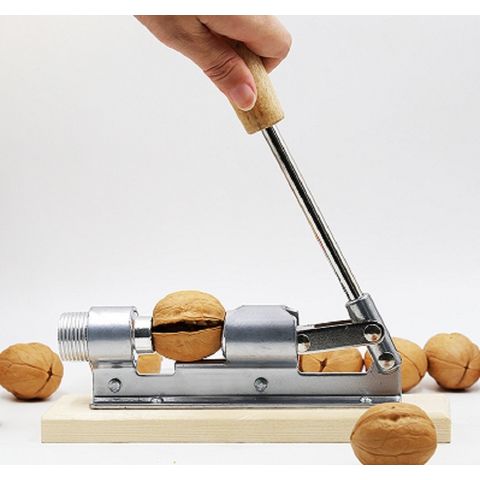 Cascanueces manuales para nueces, herramienta de abrelatas de nueces,  herramienta de abrelatas de nueces con base de madera y mango