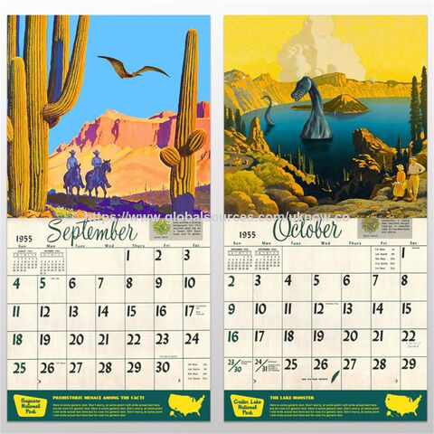 Calendario de Monstruos 2022 - Calendario de Monstruos de Parques Nacionales con Tarjetas