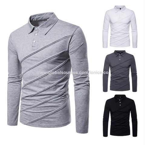 Polos Para Hombre Camisas Informales de Color Ajustadas Marcas Famosas Ropa