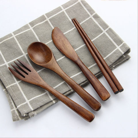 1 Set Outdoor Travel Dinnerware Set Portable Tableware Knife Fork Spoon  Chopsticks Set Travel Cutlery Set Eco-Friendly Utensil Box