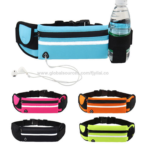 Running Belt Waist Pack Bag Sport Fitness Phone Pouch with Water Bottle Holder 
