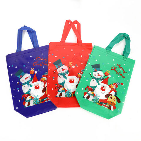 Wholesale Gift Packaging Hot Selling Paper Gift Bags Glitter Christmas  Snowman Gift Bags