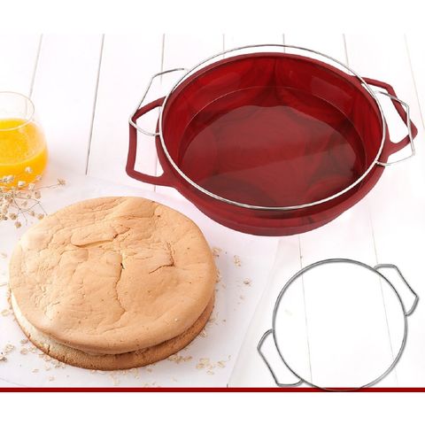 10 inch Silicone Novelty Cake Pan, Bunte Cake Pans, Pound Cake Baking Pan Non-Stick, Fluted Cake Pan with Heavy Grade Steel Frame and Handles for