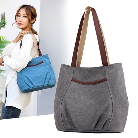 Sturdy Canvas Tote Bags with Inside Zipper Pocket and