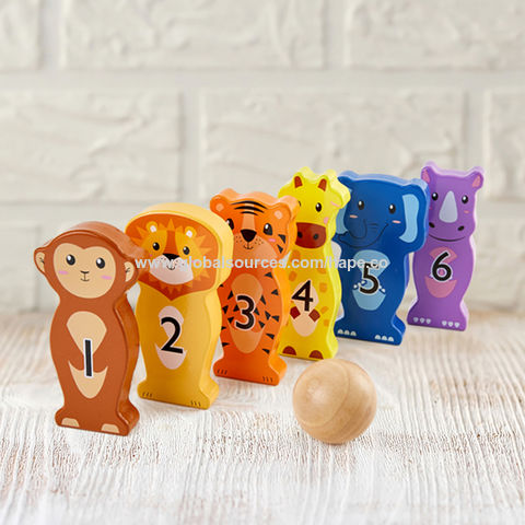 Buy Wholesale China Educational Indoor Multi-play Animal Characters Wooden  Toy Bowling Ball Game Set & Wooden Bowling Set Toy at USD  | Global  Sources