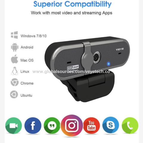 webcam HD 1080P avec obturateur de confidentialité et microphone caméra  d'ordinateur USB à grand écran pour PC Mac Ordinateur portable de bureau  Appel