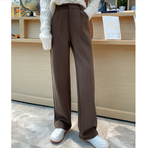 Woolen Pants For Women Office Lady High Waist Clothes Work Black Coffee  Full Length Trousers Korean - Buy China Wholesale Winter And Autumn  Pantalones $6.9