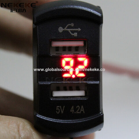 Für Auto KFZ Motorrad USB Ladegerät 2 USB Steckdose 4.2A 12V