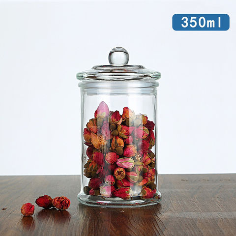 Glass Spice Jars Wide Mouth Sealed Airtight Container for Grain Spice 350ml  
