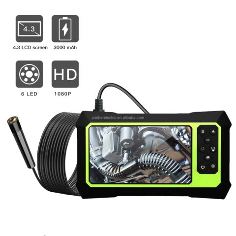 4.3" 1080P HD 8 LED Endoscope Camera Borescope Inspection WiFi IP67 Waterproof 