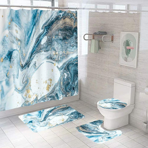 Colourful Shower Curtains Sets With, Shower Curtains And Rugs For Bathroom