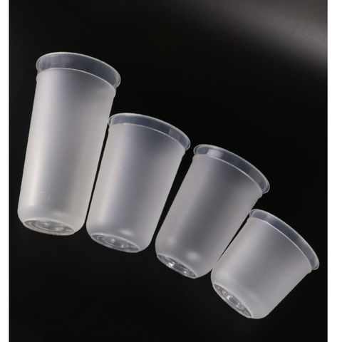 Factory price clear pp plastic disposable cups with lids 500ml