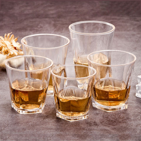 Buy Wholesale China Round Drinking Glass Whiskey Cups Thick Bottom For Bar  & Shot Glass at USD 2