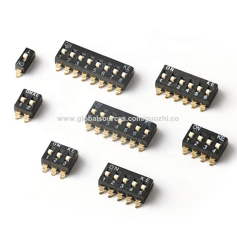 2 Pcs Black SMD DIP Switch 1-8 Positions 2.54mm Pitch for Circuit PCB