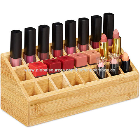 Bamboo Nail Polish Storage Box with Cover - China Bamboo Box and