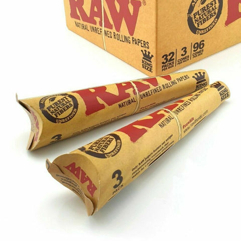 Raw Kingsize Classic Cones  Box of 32 Cones Premium Genuine RAW  Free Delivery