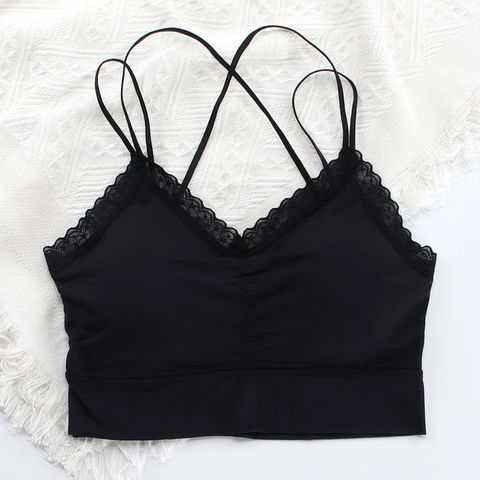 Buy Wholesale China Solid Girls Women Sexy Lingerie Lace Bra Thin Shoulder  Straps Brassiere Female Intimates Underwear & Lace Bra at USD 2.3