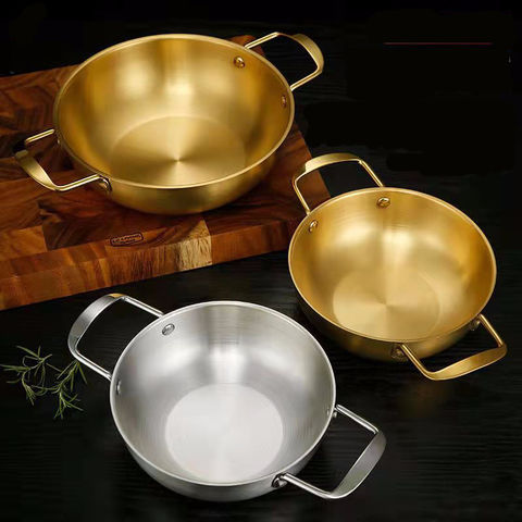 Ramen Pot, Stainless Steel Korean Style Ramen Cooking Pot With Lid