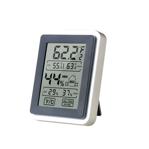 Thermometer Hygrometer, Indoor Outdoor Thermometer Round Touch Screen  Hygrometer Wireless Electronic Thermohygrometer With Lcd Display For Home,  Green