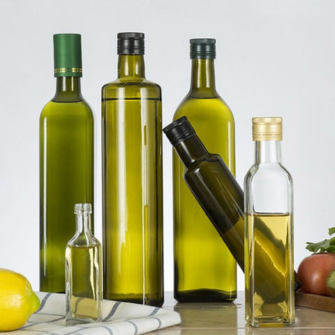 250ml Factory wholesale dark green olive oil round glass bottle ...