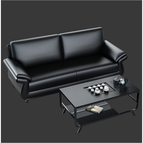 office sofa black leather