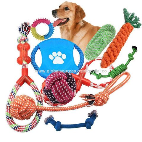 10Pack Gift Set Small Medium Large Dogs Pet Bite Training Rope Squeaky Chew Toys