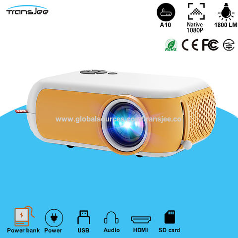 TransJee A10 Proyector Mini LED LCD 1080P para Cine en Casa con HD