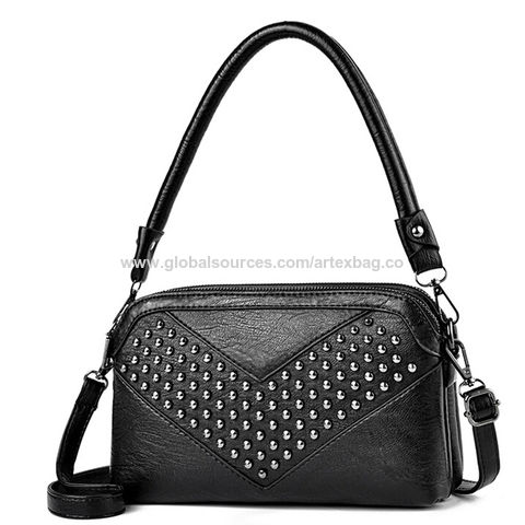 Women Stylish Rivet Crossbody Bag Shoulder Bags Outdoor Handbag Womens Bags Crossbody Bags Black 