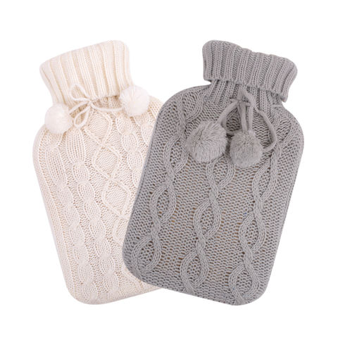 Small 500ml Knitted Hot Water Bottle Cover Soft Warm Winter Warmer Birthday  Gift