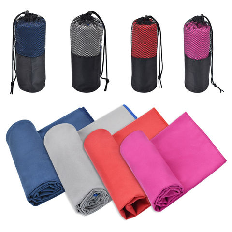 Microfiber Fast Drying Super Absorbent Sport Towel With Mesh Bag for  Camping factory and manufacturers