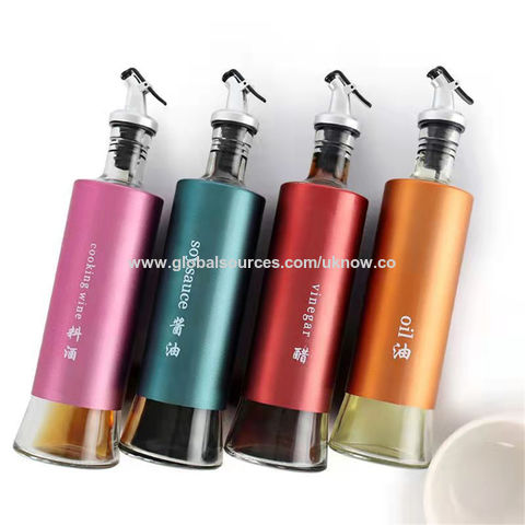 Distributeur d'Huile - Bouteille Distributrice d'Huile pour Cuisine - Ensemble de Bouteilles d'Huile en Verre - Distributeur d'Huile et de Vinaigre for sale at factory direct price