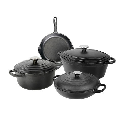 Cast iron enamel skillet dinner set cookware set, kitchenware dinner ...