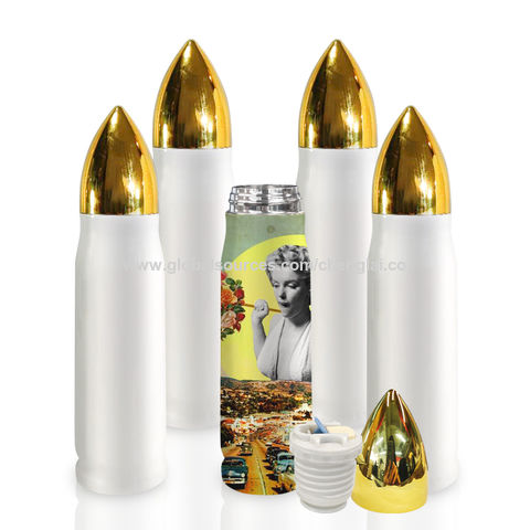 500Ml Bullet Thermos Bottle Set Double-Layer Stainless Steel
