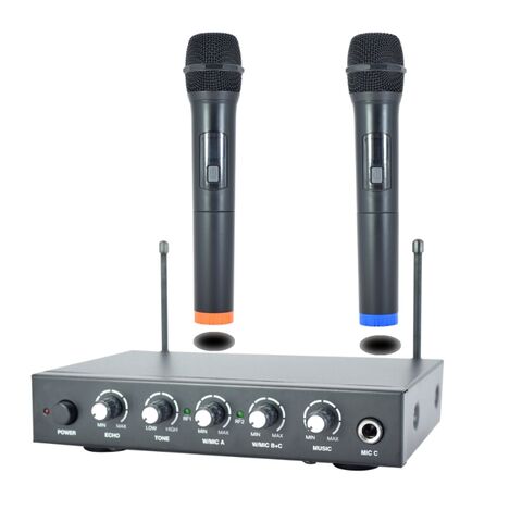Système de mélangeur de karaoké de microphone sans fil Rybozen, microphone  sans fil à double main pour karaoké, Smart TV, PC, haut-parleur