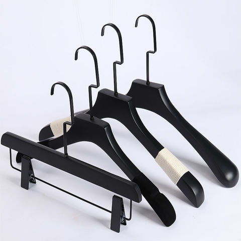 SALE  Black Wooden Trousers Hangers  With Adjustable Clips