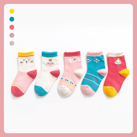 5 Pairs Baby Boy Girl Cotton Cartoon Socks Newborn Infant Toddler Warm Socks GR 