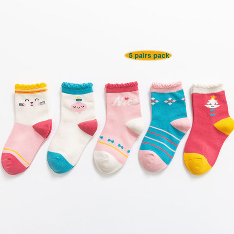 USA 5 Pairs Baby Boy Girl Cotton Socks NewBorn Infant Toddler Kids Soft Sock#OWN 