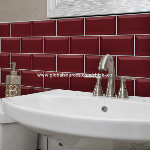 China Subway Tiles 3d Wall Sticker, Adhesive Wall Tiles For Bathroom